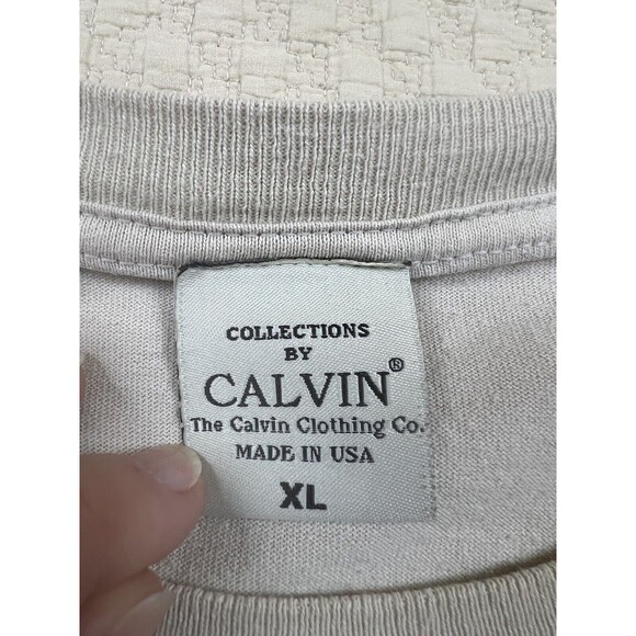 90s Calvin Klein Ride Hard Shirt Short Sleeve Tee Motorcycle | Cream | Size XL - Picture 5 of 10